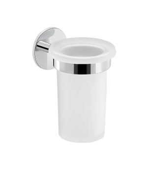 Gedy 3610 portaspazzolini da parete con contenitore in vetro serie GEA