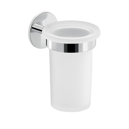 Gedy 3610 portaspazzolini da parete con contenitore in vetro serie GEA