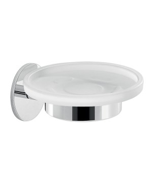 Gedy 3611 portasapone da parete con contenitore in vetro satinato serie GEA