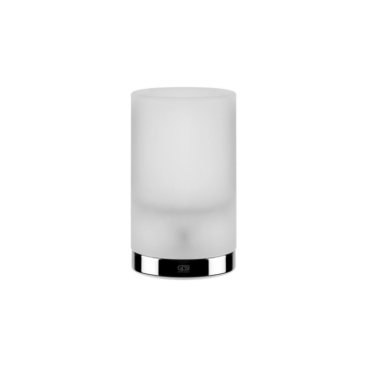 Gessi 38833 porta bicchiere in vetro satinato d'appoggio linea EMPORIO ACCESSORIES