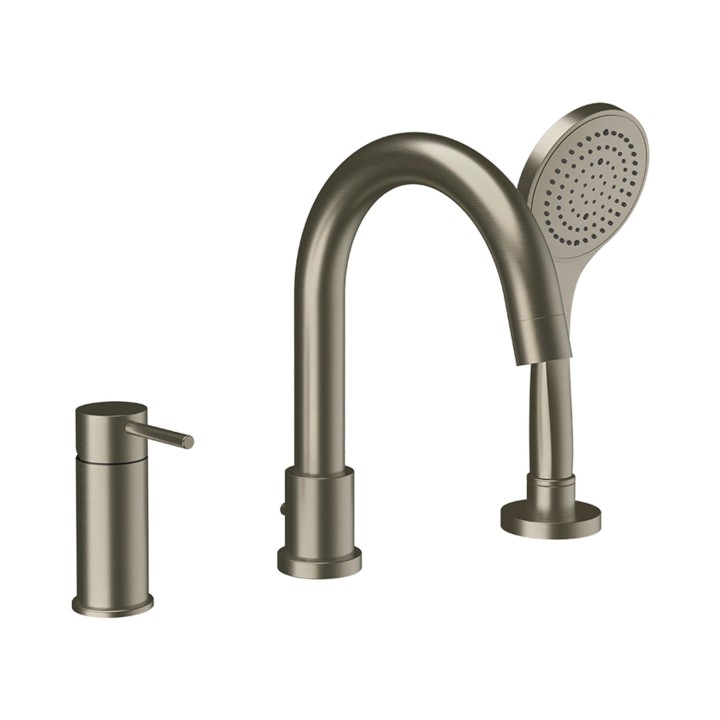 Gessi 18637 gruppo bordo vasca 3 fori con bocca di erogazione deviatore flessibile e doccetta anticalcare linea EMPORIO VIA TORTONA