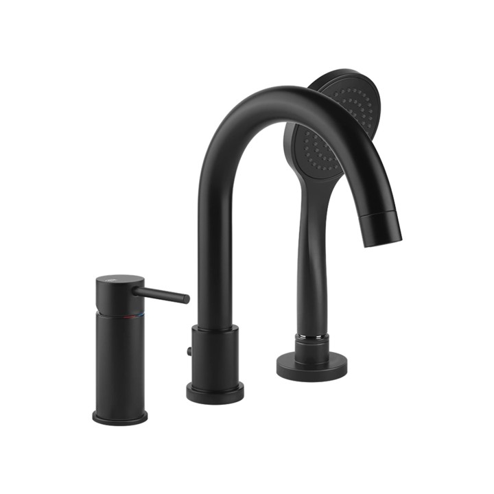 Gessi 18637 gruppo bordo vasca 3 fori con bocca di erogazione deviatore flessibile e doccetta anticalcare linea EMPORIO VIA TORTONA