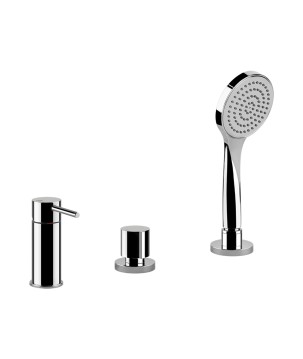 Gessi 18643 gruppo bordo vasca 3 fori con deviatore flessibile e doccetta anticalcare linea EMPORIO VIA TORTONA