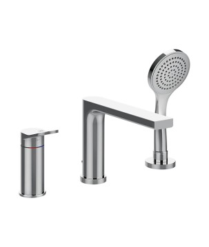 Gessi 56037 gruppo bordo vasca tre fori con bocca e doccetta linea EMPORIO VIA MERAVIGLI