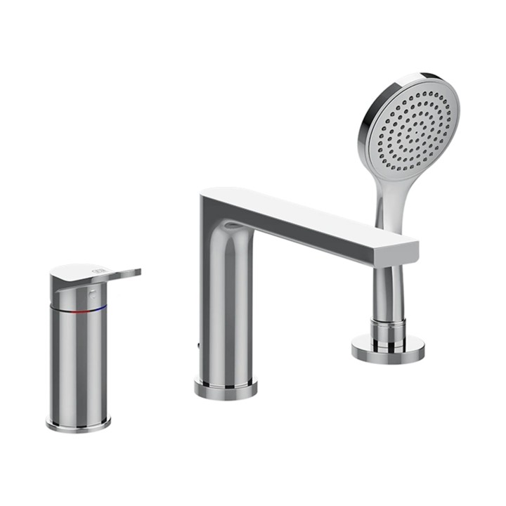 Gessi 56037 gruppo bordo vasca tre fori con bocca e doccetta linea EMPORIO VIA MERAVIGLI