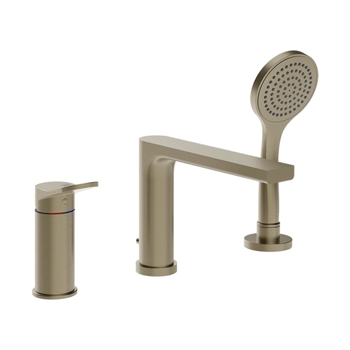Gessi 56037 gruppo bordo vasca tre fori con bocca e doccetta linea EMPORIO VIA MERAVIGLI