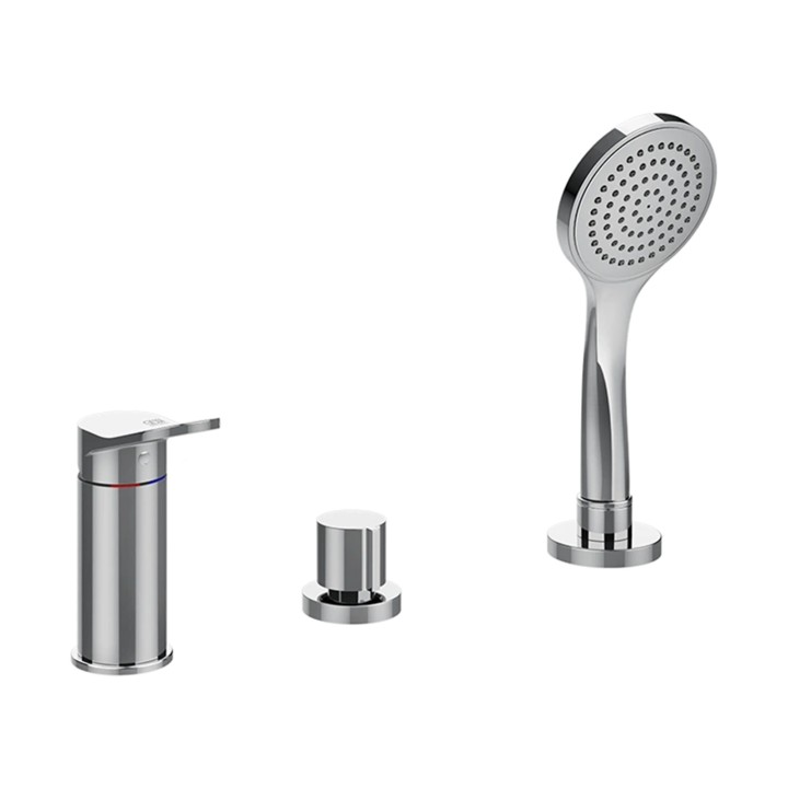 Gessi 56043 gruppo bordo vasca tre fori con doccetta e deviatore linea EMPORIO VIA MERAVIGLI