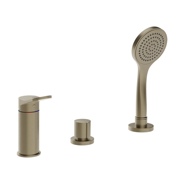 Gessi 56043 gruppo bordo vasca tre fori con doccetta e deviatore linea EMPORIO VIA MERAVIGLI