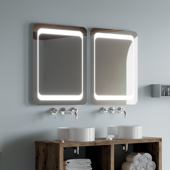 Oceano SPR101 specchio rettangolare 80x60 cm illuminazione frontale linea PHYSIS