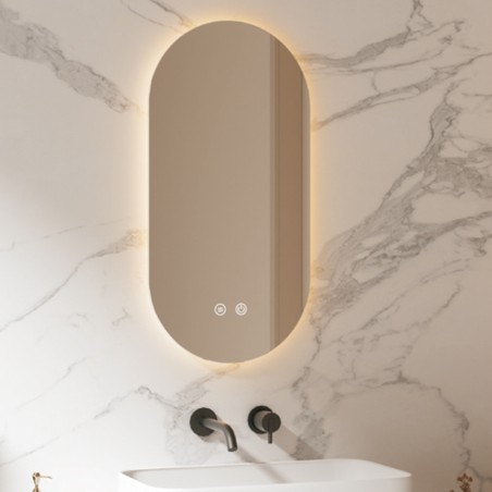 Oceano IRR4080C specchio ovale 40x80 cm led perimetrale linea ETEREA