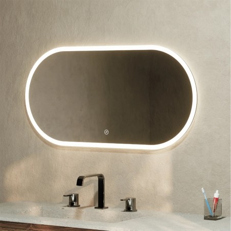 Oceano IRR4080F specchio ovale 40x80 cm doppia illuminazione linea ETEREA