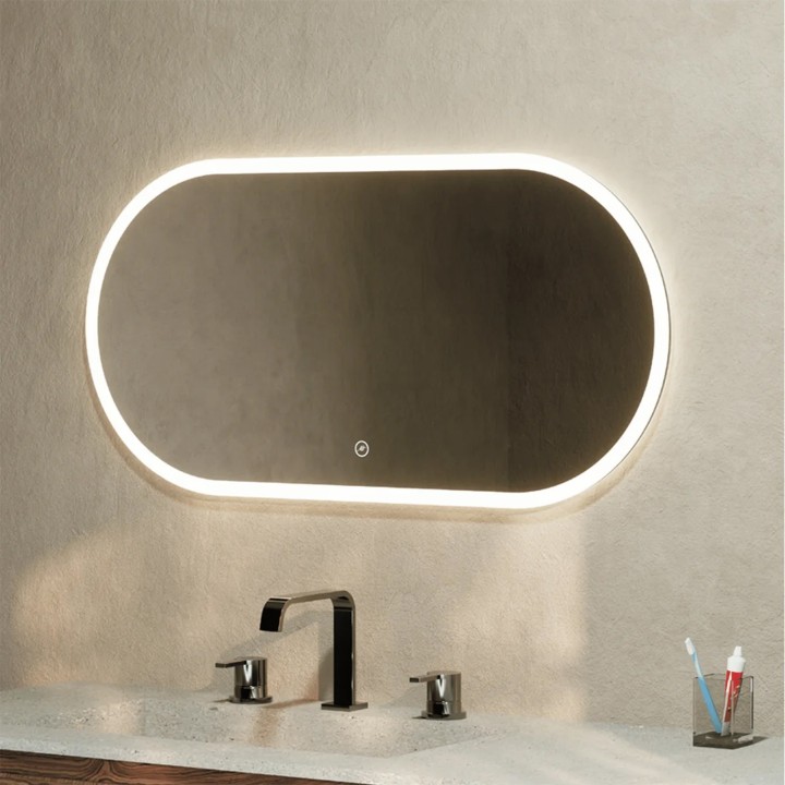 Oceano IRR4080F specchio ovale 40x80 cm doppia illuminazione linea ETEREA
