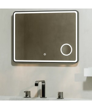 Oceano RFMF1060A specchio rettangolare 100x60 cm cornice nero opaco illuminazione interna linea ETEREA