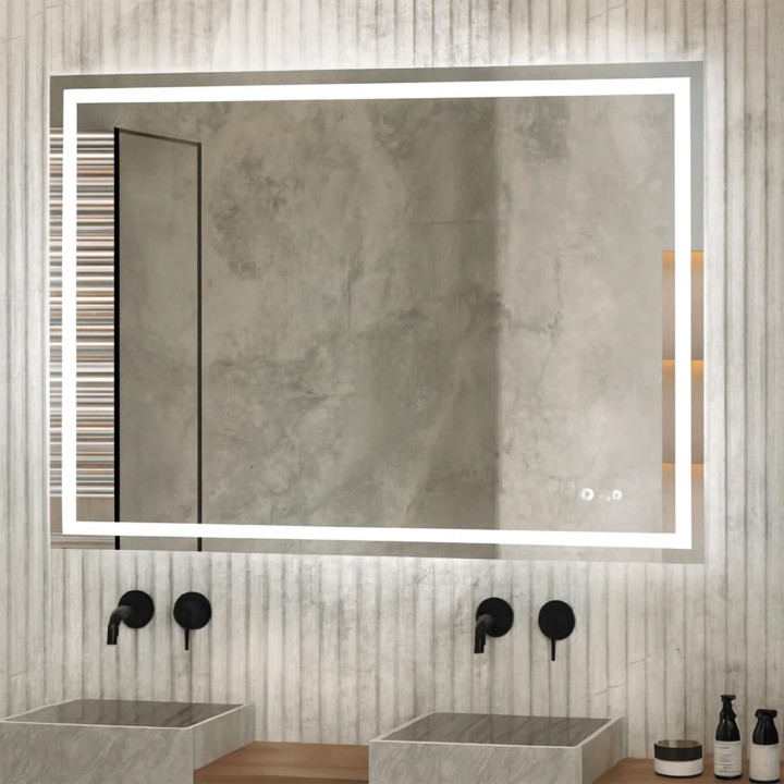 Oceano RLF6080B specchio rettangolare 60x80 cm con illuminazione frontale linea ETEREA