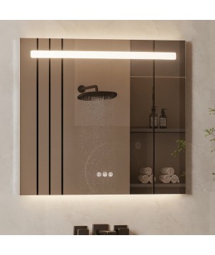 Oceano RLQ6070B specchio rettangolare 60x70 cm con doppia illuminazione linea ETEREA