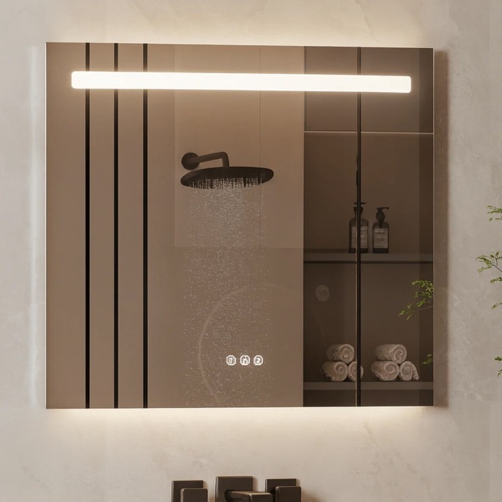 Oceano RLQ8070B specchio rettangolare 80x70 cm con doppia illuminazione linea ETEREA