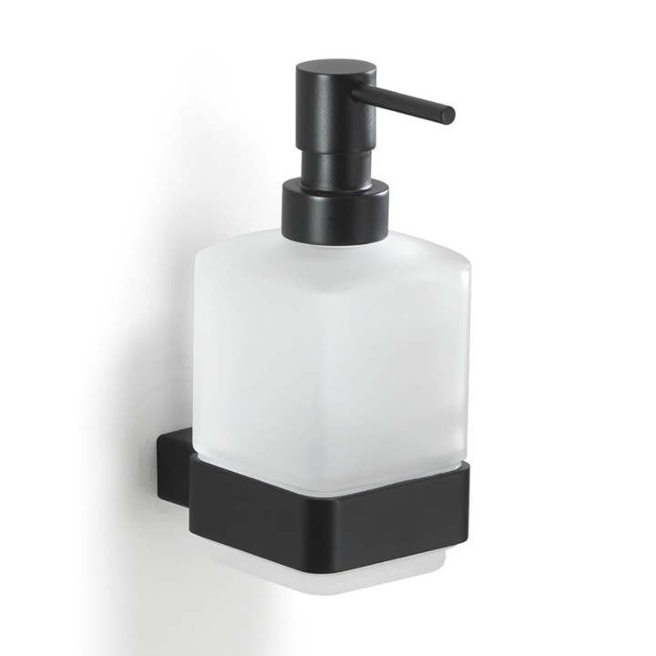 Gedy 5481 dosasapone da parete con contenitore in vetro satinato ed erogatore in ottone serie LOUNGE