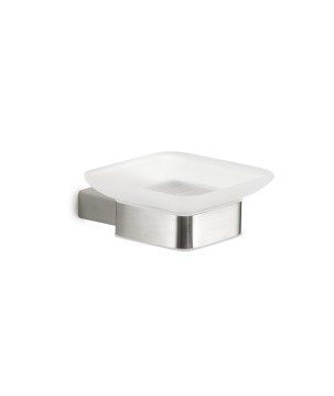 Gedy A511 portasapone da parete con contenitore in vetro satinato serie MAUI