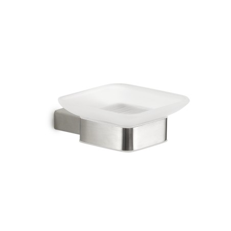 Gedy A511 portasapone da parete con contenitore in vetro satinato serie MAUI