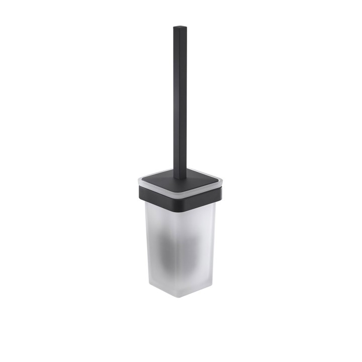 Gedy A833-03 scopino da parete con ciuffo in setole nero e tazza interna estraibile serie SAMOA