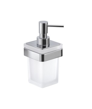 Gedy A881 dosasapone da parete con contenitore in vetro satinato ed erogatore in cromall serie SAMOA