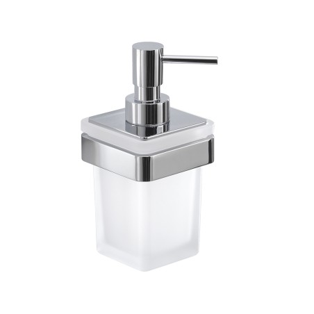 Gedy A881 dosasapone da parete con contenitore in vetro satinato ed erogatore in cromall serie SAMOA