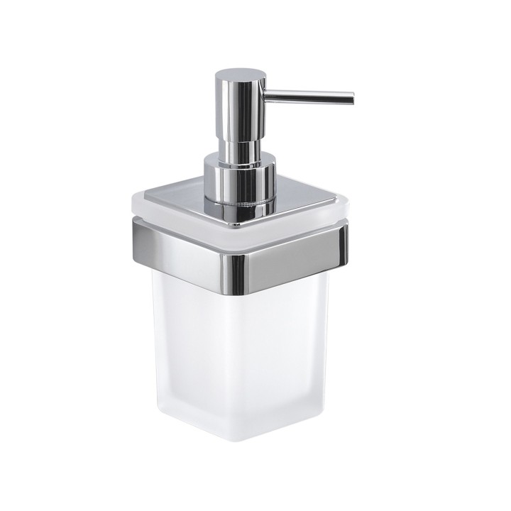 Gedy A881 dosasapone da parete con contenitore in vetro satinato ed erogatore in cromall serie SAMOA