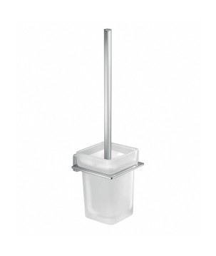 Gedy 4433-03 scopino da parete con ciuffo in setole nero e tazza interna estraibile serie ATENA