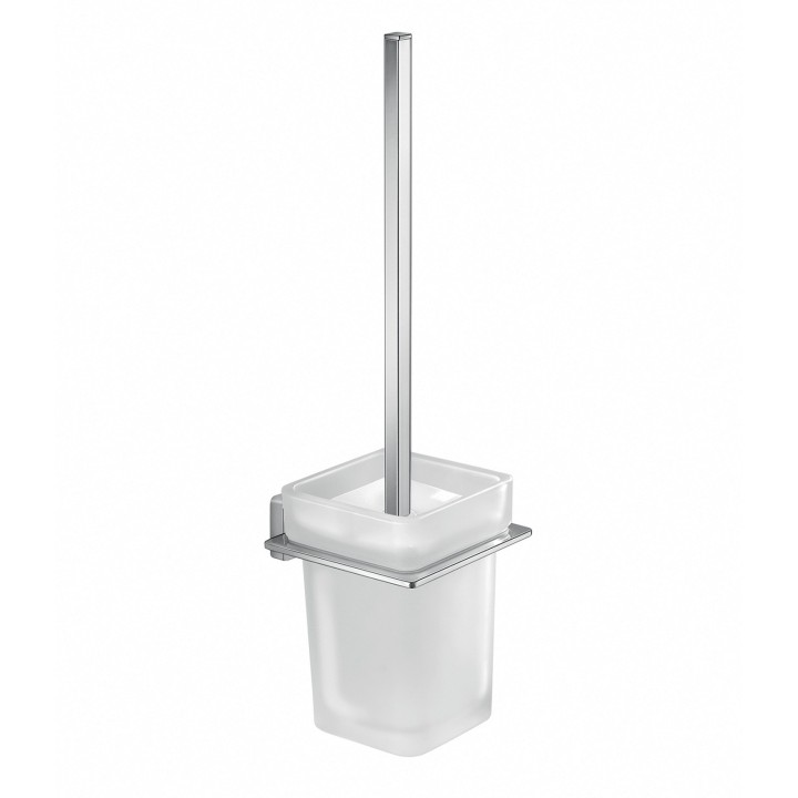 Gedy 4433-03 scopino da parete con ciuffo in setole nero e tazza interna estraibile serie ATENA