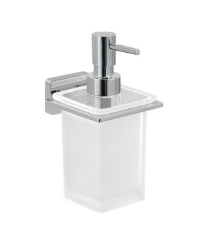 Gedy 4481 dosasapone da parete con contenitore in vetro satinato ed erogatore in cromall serie ATENA