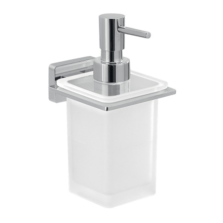 Gedy 4481 dosasapone da parete con contenitore in vetro satinato ed erogatore in cromall serie ATENA