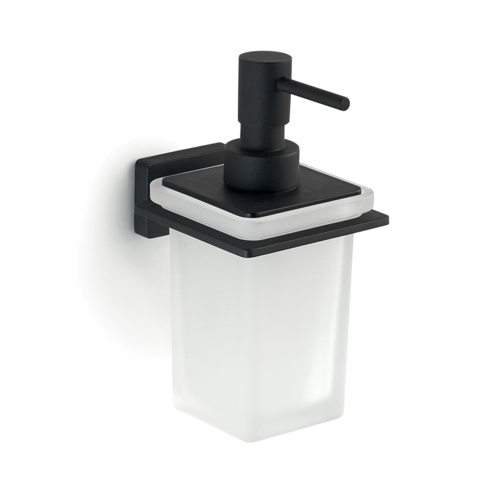 Gedy 4481 dosasapone da parete con contenitore in vetro satinato ed erogatore in cromall serie ATENA