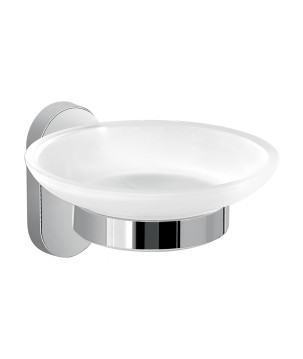 Gedy 5311 portasapone da parete con contenitore in vetro satinato serie FEBO