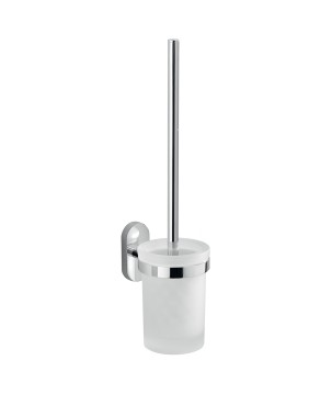 Gedy 5333-03 scopino da parete con ciuffo in setole bianco e tazza interna estraibile serie FEBO