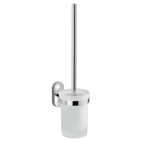 Gedy 5333-03 scopino da parete con ciuffo in setole bianco e tazza interna estraibile serie FEBO
