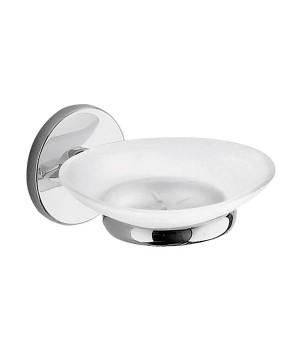 Gedy 4211 portasapone da parete con contenitore in vetro satinato serie VERMONT PRO