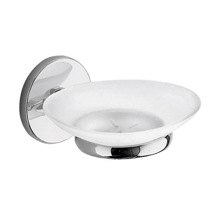 Gedy 4211 portasapone da parete con contenitore in vetro satinato serie VERMONT PRO