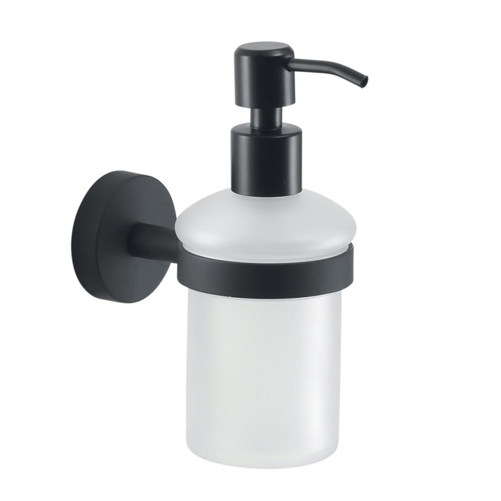 Gedy 2381 dosasapone da parete con contenitore in vetro satinato ed erogatore in acciaio inox serie EROS