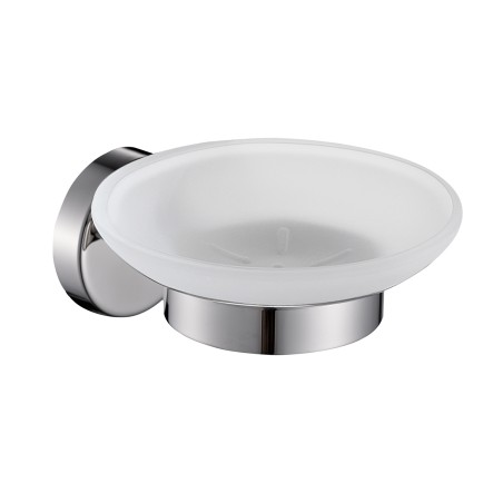 Gedy 5011 portasapone da parete con contenitore in vetro satinato serie PROJECT