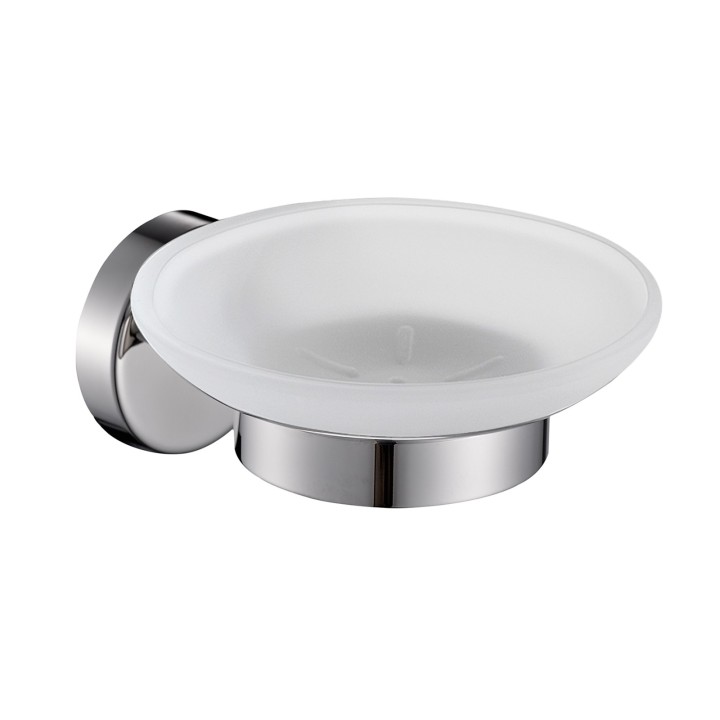 Gedy 5011 portasapone da parete con contenitore in vetro satinato serie PROJECT