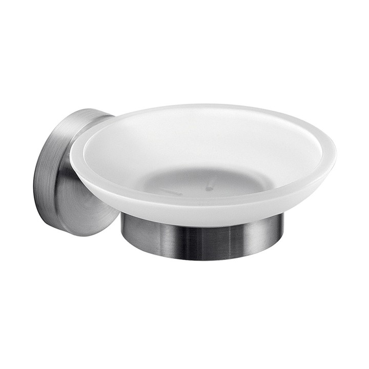 Gedy 5011 portasapone da parete con contenitore in vetro satinato serie PROJECT