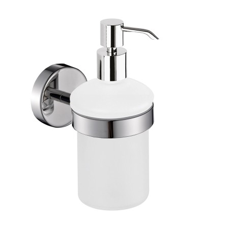 Gedy 5081 dosasapone da parete con contenitore in vetro satinato ed erogatore in acciaio serie PROJECT