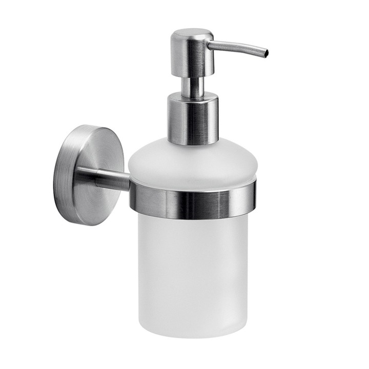 Gedy 5081 dosasapone da parete con contenitore in vetro satinato ed erogatore in acciaio serie PROJECT