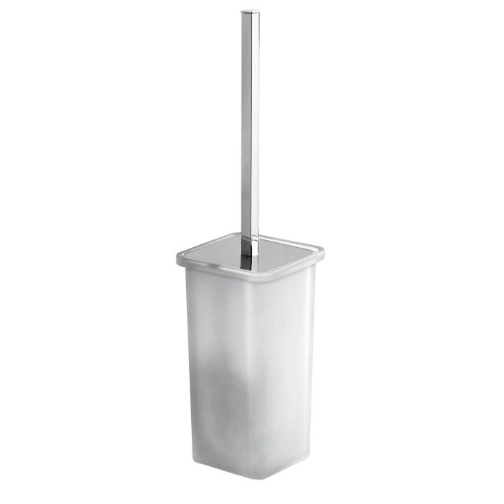 Gedy 5733 scopino da appoggio con ciuffo in setole bianco con tazza interna rimovibile serie GLAMOUR