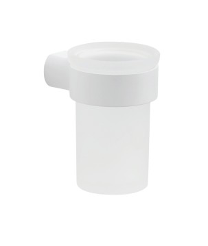 Gedy PI10 portaspazzolini da parete con contenitore in vetro satinato serie PIRENEI