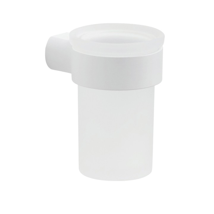 Gedy PI10 portaspazzolini da parete con contenitore in vetro satinato serie PIRENEI Gedy PI10 portaspazzolini da parete con contenitore in vetro satinato serie PIRENEI