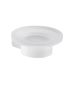 Gedy PI11 portasapone da parete con contenitore in vetro satinato serie PIRENEI
