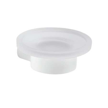 Gedy PI11 portasapone da parete con contenitore in vetro satinato serie PIRENEI