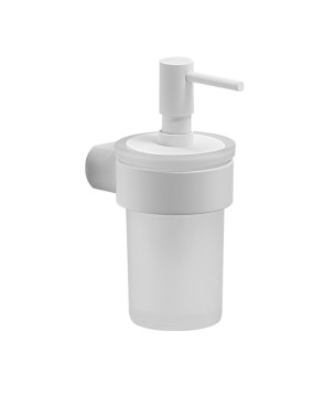 Gedy PI81 dosasapone da parete con contenitore in vetro satinato ed erogatore in plastica serie PIRENEI
