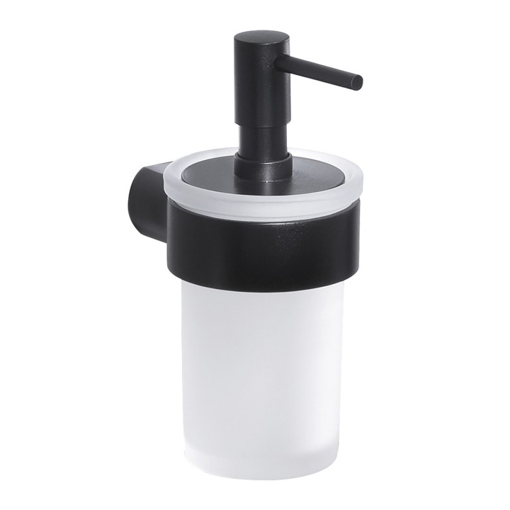 Gedy PI81 dosasapone da parete con contenitore in vetro satinato ed erogatore in plastica serie PIRENEI Gedy PI81 dosasapone da parete con contenitore in vetro satinato ed erogatore in plastica serie PIRENEI